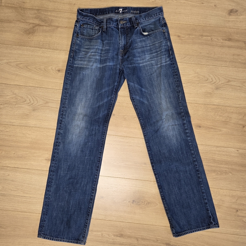 7 For All Mankind Austyn Jeans Men’s 33x32 Straight Leg Dark Wash Classic Denim